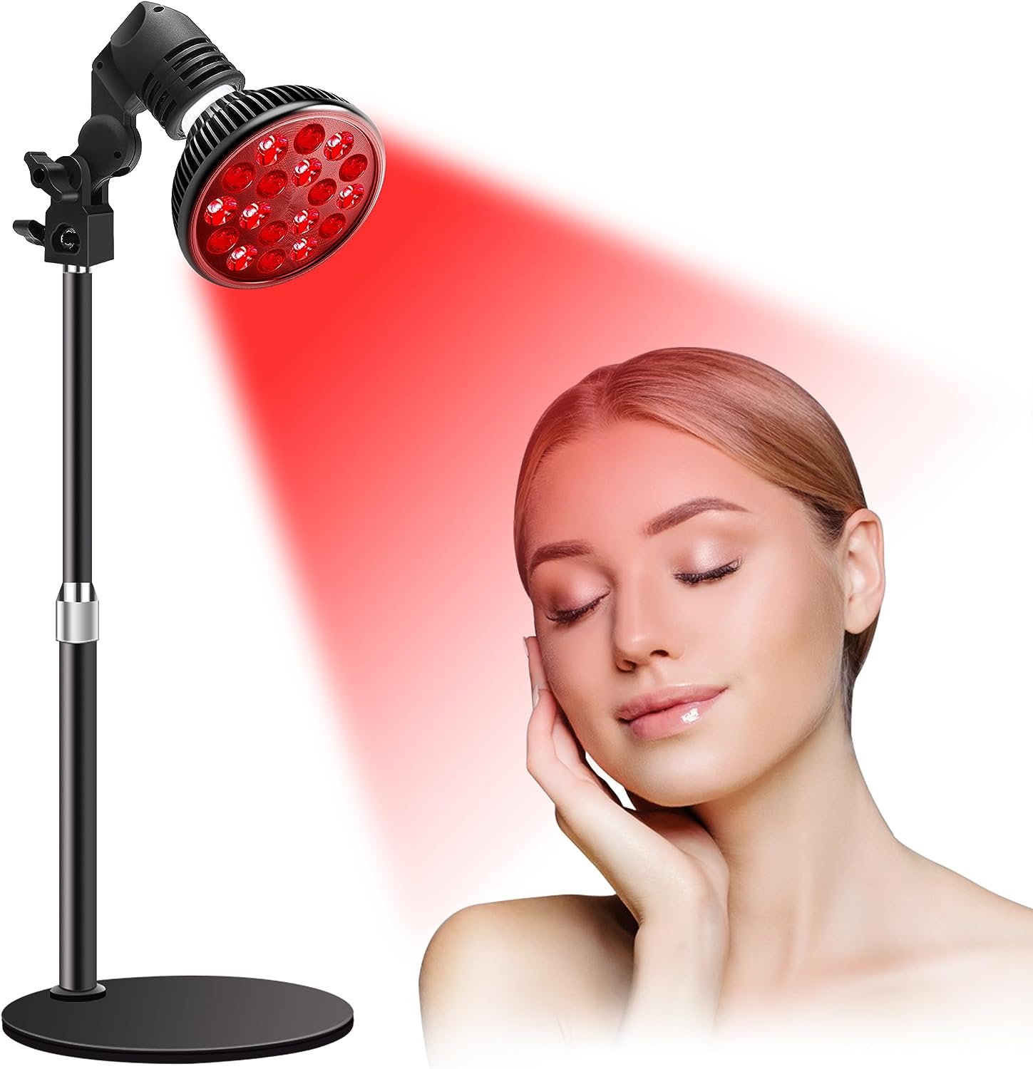Aumtrly Red Light Therapy with Adjustable Stand, Upgrade 660nm Red and 850nm Near Infrared Red Light Therapy for Body and Face Use, 54W Red Light Therapy Lamp