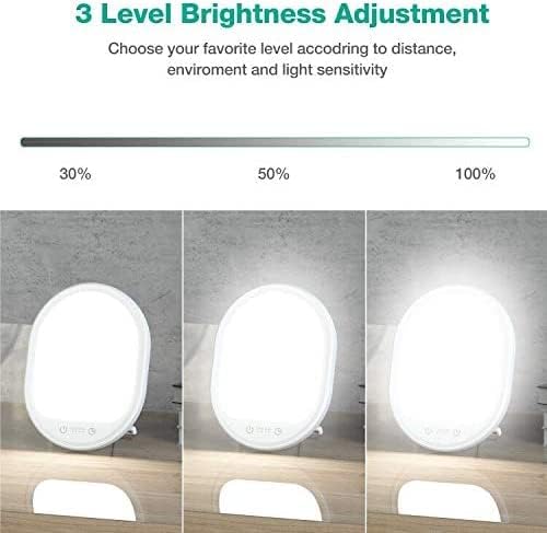 Light Therapy Lamp, UV-Free 10000 Lux Therapy Light Daylight Lamp Touch Control with 3 Adjustable Brightness Levels  4 Timer Function, Large Light Surface  Rotatable Stand for Home/Office