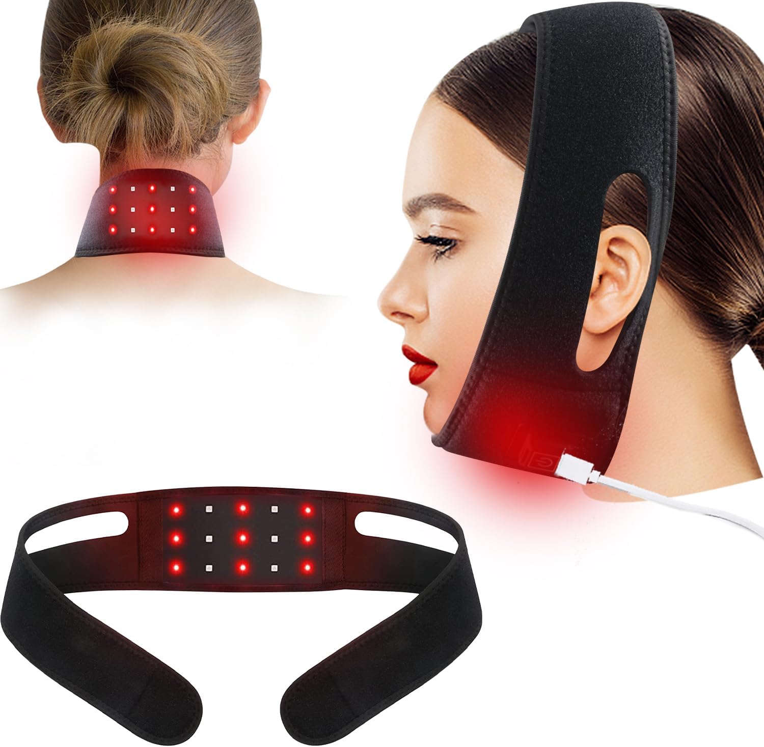 Red Light Therapy Belt for Neck, Infrared Light Therapy Flexible Wearable Wrap Pad, Red Light Therapy Device for Body Back Shoulder Waist Muscle Pain Relief for Women Gift