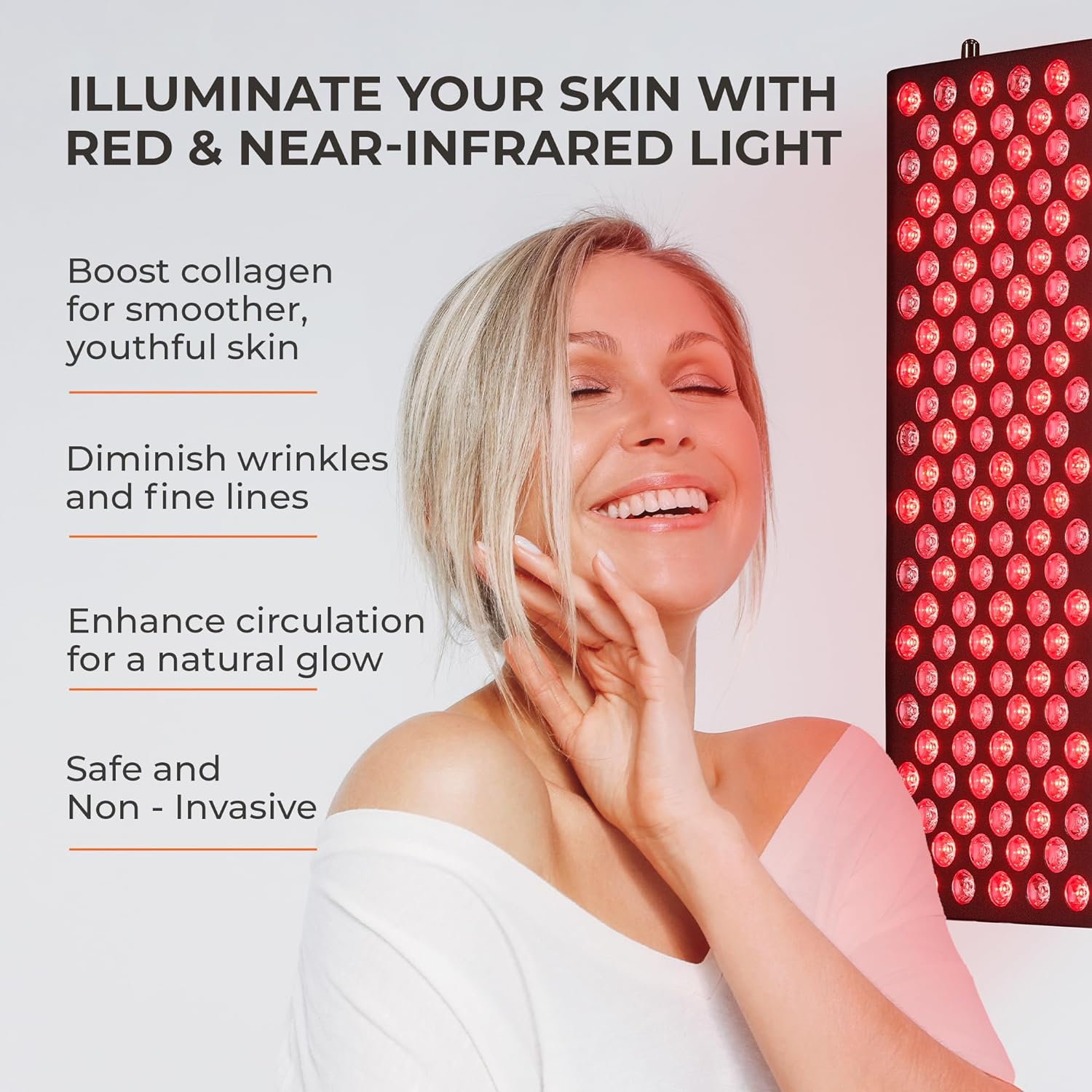 LifePro Red Light Therapy for Body, face - Near Infrared Light Therapy for Body Pain Relief, Inflammation, Skin Health - Medical Grade 60 LEDs to Improve Circulation - Red Light Therapy Panel Device